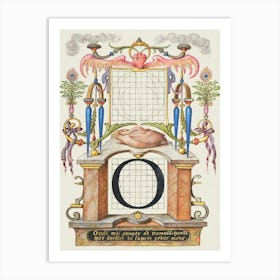 Guide For Constructing The Letter O From Mira Calligraphiae Monumenta, Joris Hoefnagel Art Print