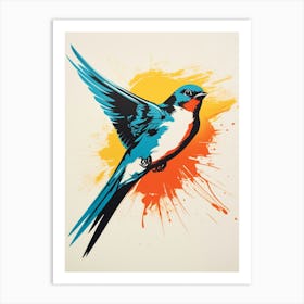 Andy Warhol Style Bird Swallow 2 Art Print