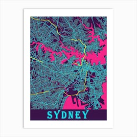 Sydney Map Poster 1 Art Print