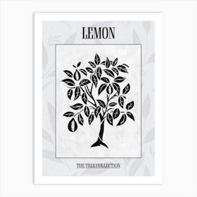 Lemon Tree Simple Geometric Nature Stencil 3 Poster Art Print