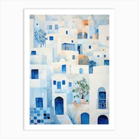 Blue Houses In Greece 1 Art Print