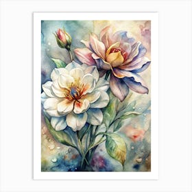 Watercolor Of Nature-Inspired Flower Painting Art Print