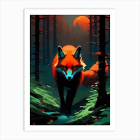 Fox In The Forest Art Print