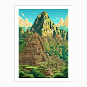 Machu Picchu Pixel Art 1 Art Print