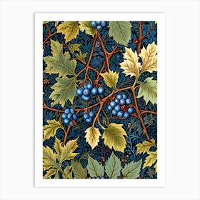 William Morris Blueberries And Leaves Art Print