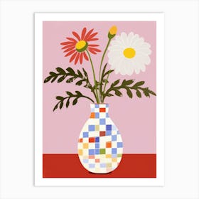 Wild Flowers White Tones In Vase 2 Art Print