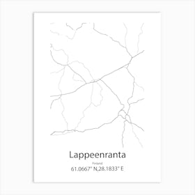 Lappeenranta,Finland Minimalist Map Art Print