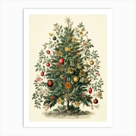 William Morris Style Christmas Tree 14 Art Print