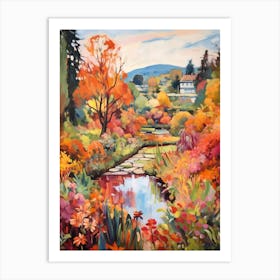 Autumn Gardens Painting Bodnant Garden United Kingdom 1 Art Print