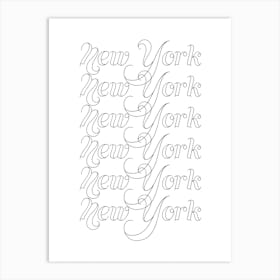 New York Word Outline 2 Art Print