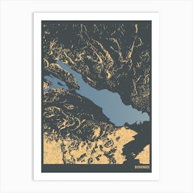 Bodensee Lake Constance Europe Hillshade Topography Map Art Print