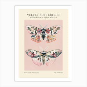 Velvet Butterflies Collection Radiant Butterflies William Morris Style 5 Art Print