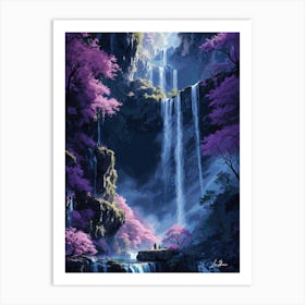 Great cherry blossom waterfall Art Print