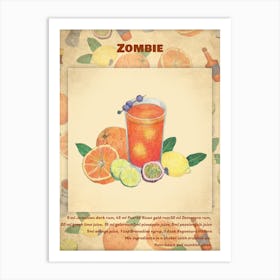 Cocktail Zombie Art Print