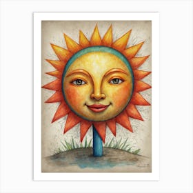 Sun Face Art Print