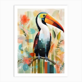 Bird Painting Collage Pelican 2 Art Print