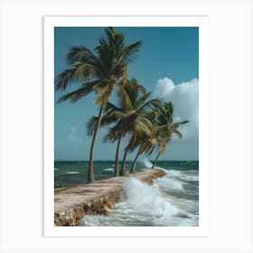 Palm Trees On The Beach 4 Art Print