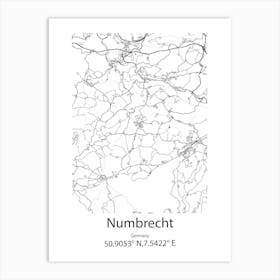 Numbrecht,Germany Minimalist Map Art Print