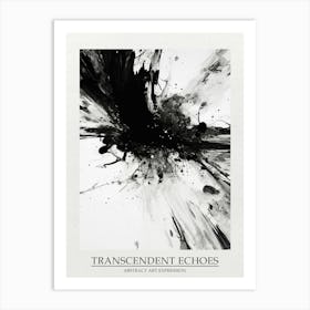 Transcendent Echoes Abstract Black And White 8 Poster Art Print