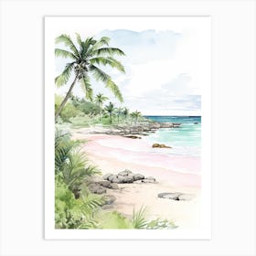 A Sketch Of Flamenco Beach, Culebra Puerto Rico 1 Art Print