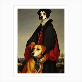 American Foxhound Renaissance Portrait Oil Painting Art Print