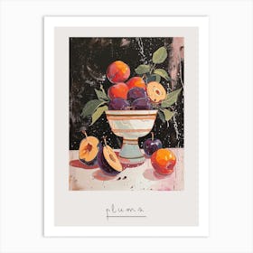 Art Deco Paint Splash Plums Poster Art Print