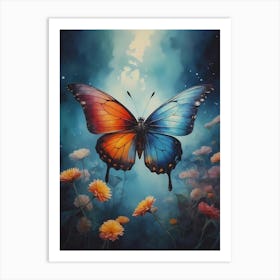 Butterfly In The Night Art Print