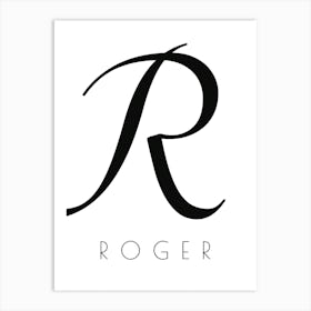 Roger Typography Name Initial Word Art Print
