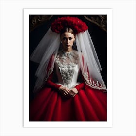 Bride In A Red Wedding Dress Art Print