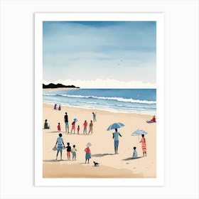 People On The Beach Painting (17) Art Print