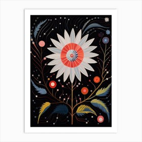 Edelweiss 3 Hilma Af Klint Inspired Flower Illustration Art Print