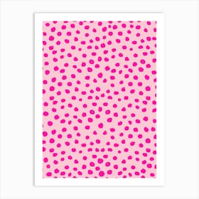 Pink Leopard Print Dots Art Print