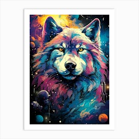 Galaxy Wolf Art Print