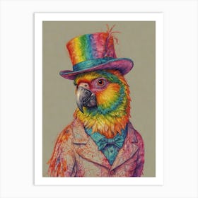 Parrot In A Top Hat Art Print