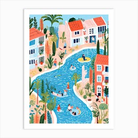 Poolside City Art Print