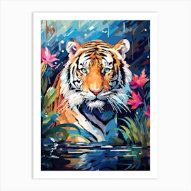 Tiger Art In Impressionism Style 1 Art Print