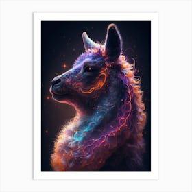 Llama Galaxy Art Print