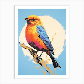 Andy Warhol Style Bird Eastern Bluebird 2 Art Print