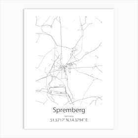 Spremberg,Germany Minimalist Map Affiche