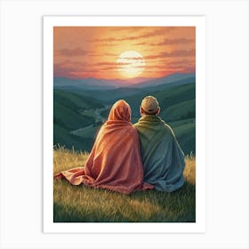 Sunset Couple 1 Art Print