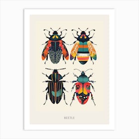 Colourful Insect Illustration Beetle 15 Poster Art Print