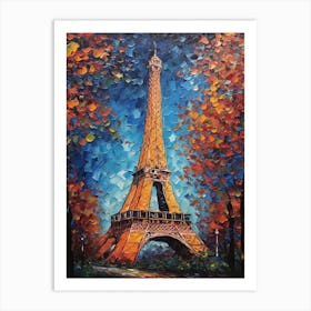 Eiffel Tower Paris France Vincent Van Gogh Style 25 Art Print