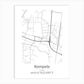 Kempele,Finland Minimalist Map Art Print