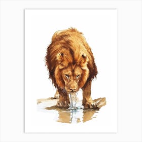 Barbary Lion Water 2 Art Print