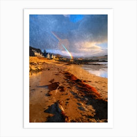 Rainbow On The Beach Art Print