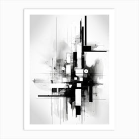 Memory Abstract Black And White 4 Art Print