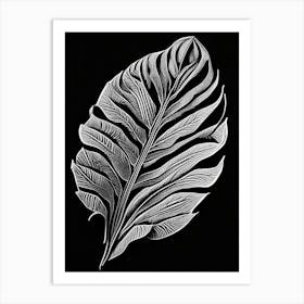 Plantain Leaf Linocut 2 Art Print