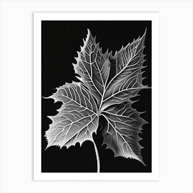 Sweet Gum Leaf Linocut 1 Art Print