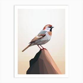 Minimal Sparrow Poetry Art Print