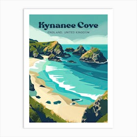 Kynance Cove England Island Travel Art Illustration Art Print